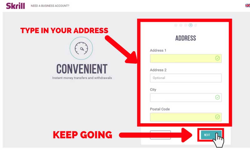 skrill adress