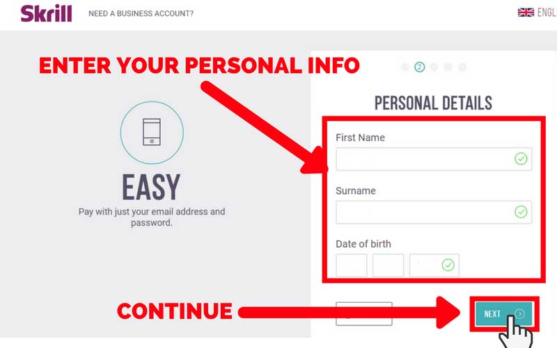 skrill personal details